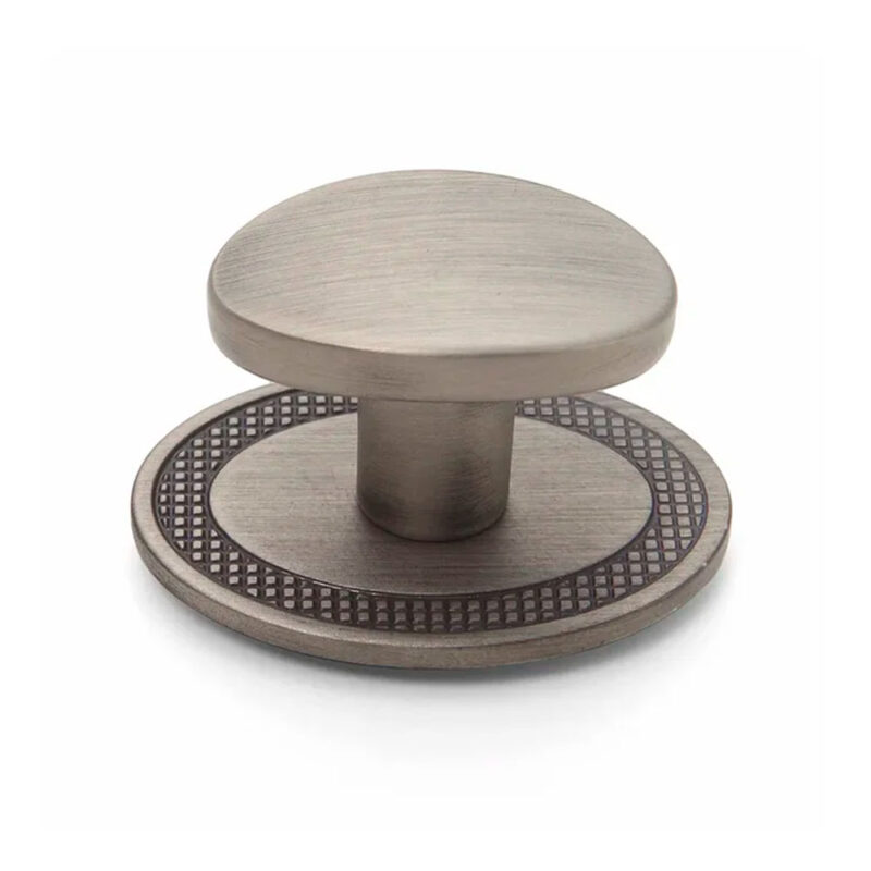 Puxador Beetle com Base Granada Níquel Vecchio – Zen Design